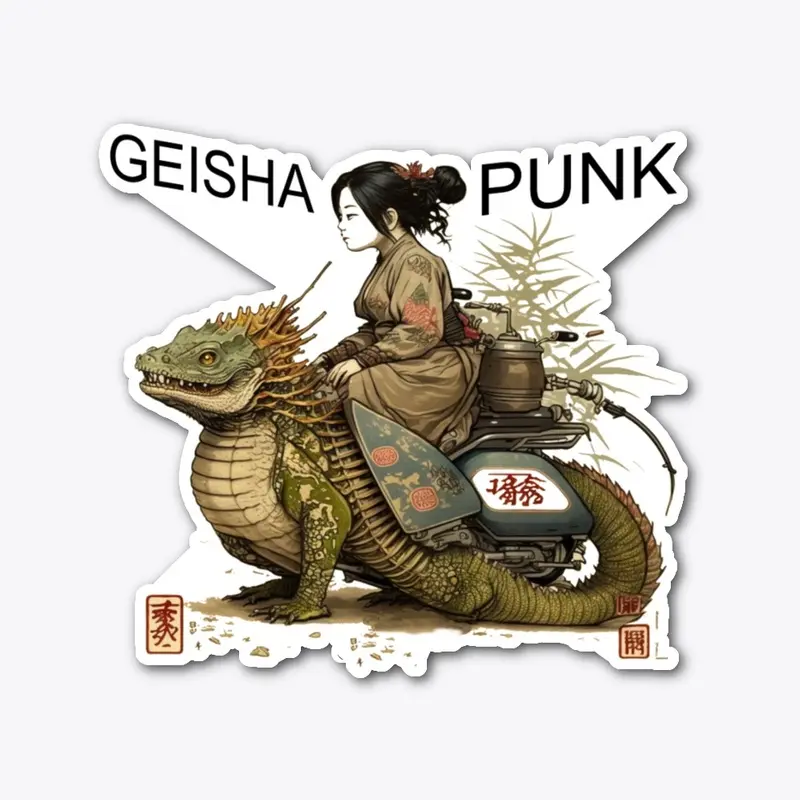 Geisha Dragon Bike Punk